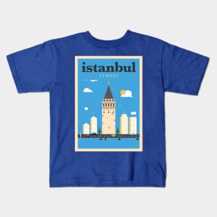 Istanbul city poster Kids T-Shirt